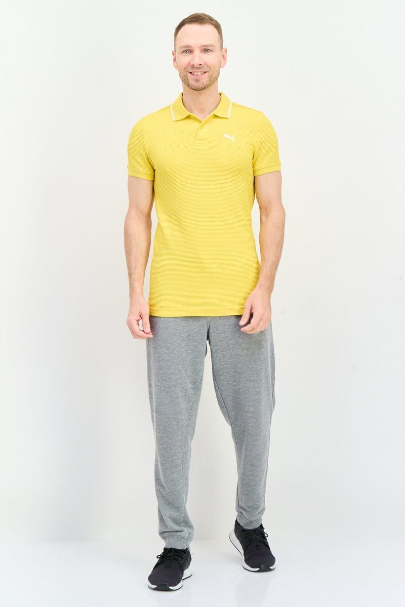 PUMA Men Slim Fit Short Sleeve Outdoor Polo Shirt, Yellow - Image 4